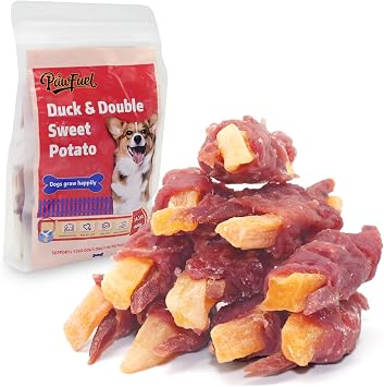 Dog Treats Duck Wrapped Yellow Purple Sweet Potato Chews 14.11oz