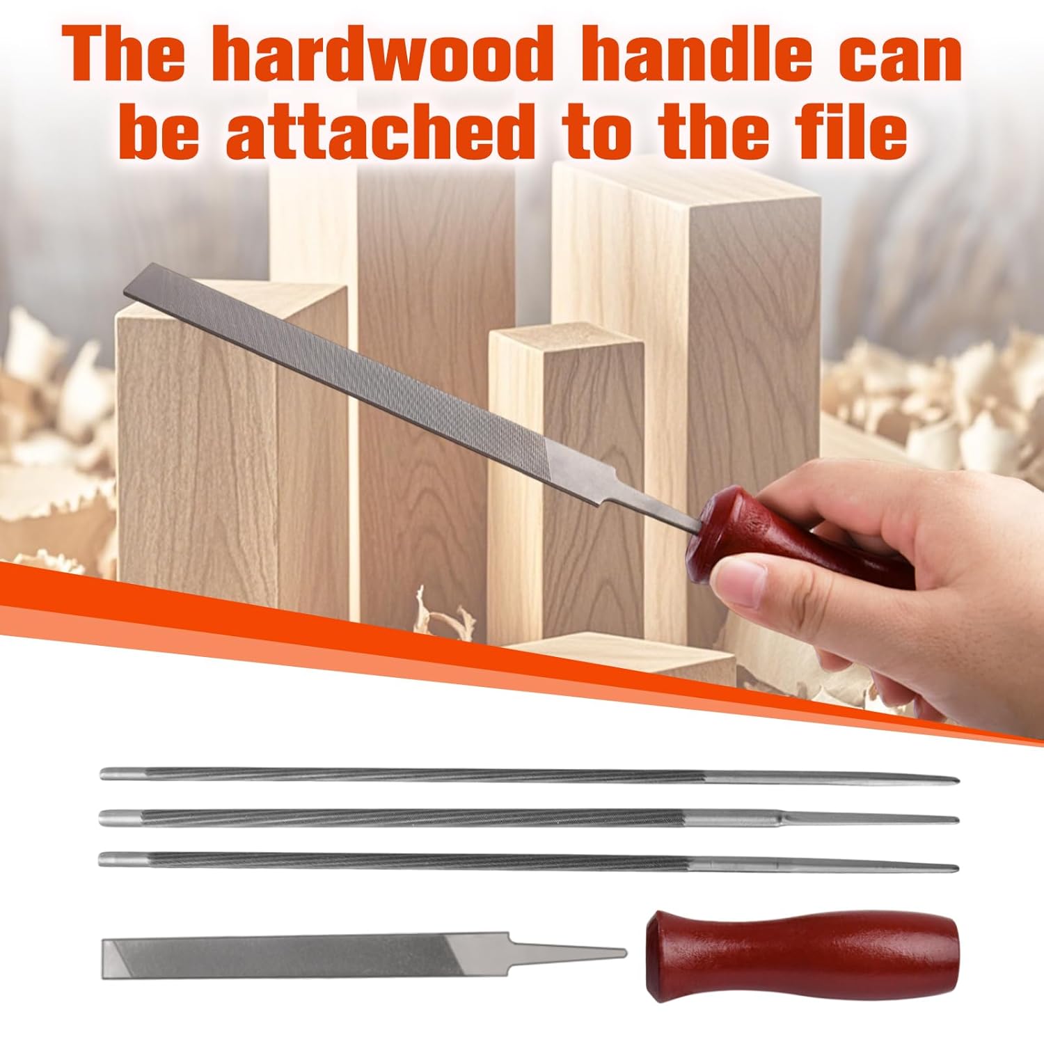 10 Pcs Chainsaw Sharpener File Kit, 5/32", 3/16", 7/32" Round Files, 6" Flat File, Wire Brush, Wood Handle, Depth Gauge, Quick Check Gauge, Filing Guide, Tool Pouch, Chain Saw Sharpener Tool