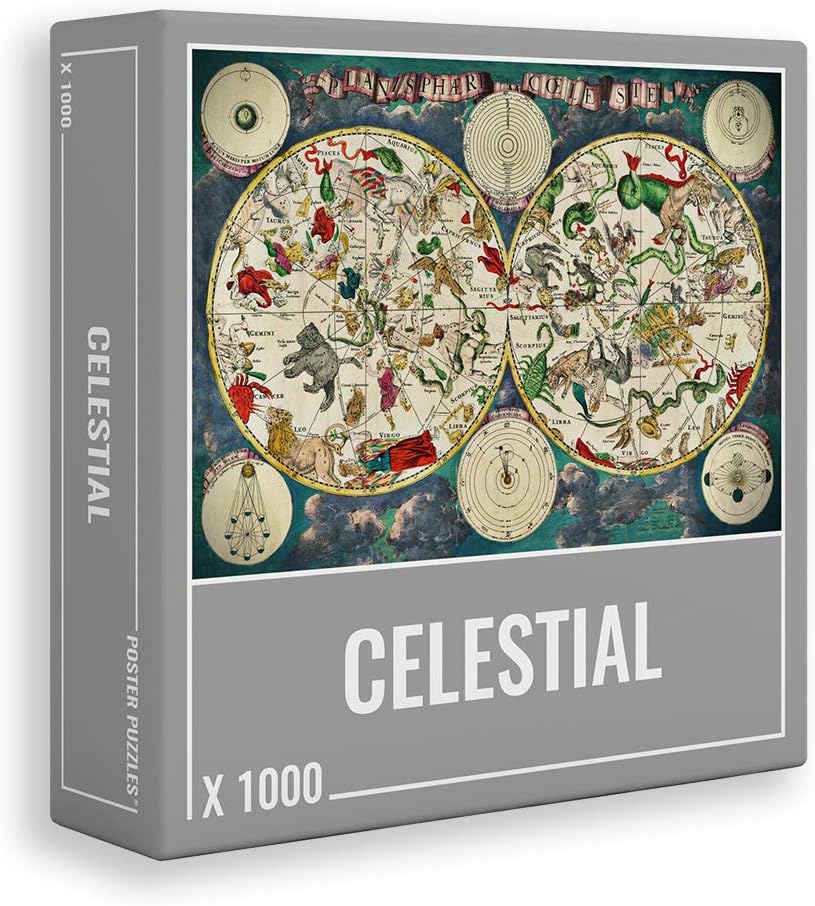 Cloudberries Celestial Jigsaw - 1000 Piece Jigsaw Puzzles for Adults with Vintage Astronomy, Star Map and Constellation Theme, Space Puzzles 1000 Pieces, Starry Night Puzzle