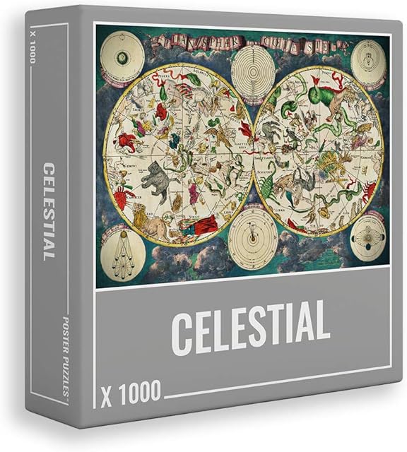 Cloudberries Celestial - Premium 1000-Piece Jigsaw Puzzle for Adults featuring Vintage Star Map and Astronomy Design. Made in Europe.