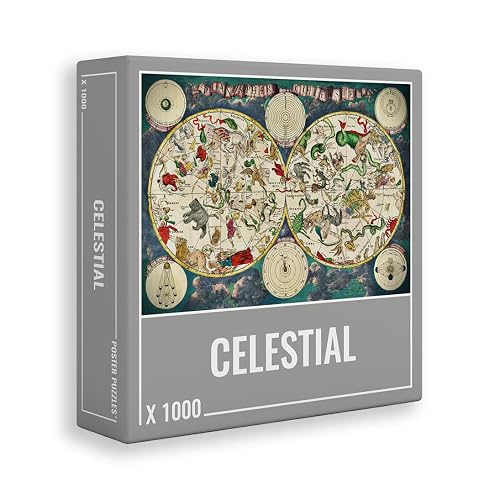 Cloudberries Celestial - Rompecabezas Premium de 1000 Piezas para Adultos con Mapa Vintage de Estrellas…