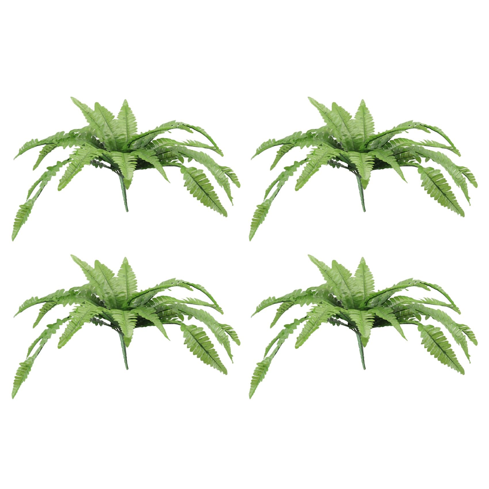 Hndhbfgrt 4X UV Lifelike Artificial Boston Fern, Artificial Ferns for Outdoors, Faux Ferns Fake Ferns Artificial Plants