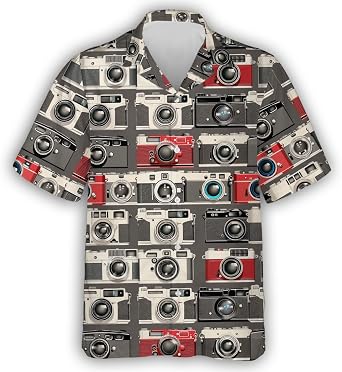 Camera Photography Men Hawaiian Shirt - Cameraman Linen Button Down Beach Shirts TU-HW_123