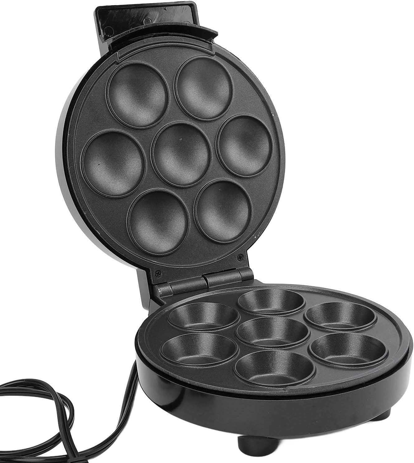 CHICIRIS Cupcake Maker, 7 Cupcake Capacity Muffin Maker Machine with Safety Lock and Non Slip Base, for Baking Cinnamon Rolls Donuts Pizza Cups at Home (US Plug 110V)