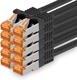 Kabel Ethernet Cat7 1aTTack.de, kabel sieci LAN Cat7 10GBASE-T – 10000 Mb / s [S/FTP (PiMF)], podwójnie ekranowany kabel krosowy RJ45 kat. 6a
