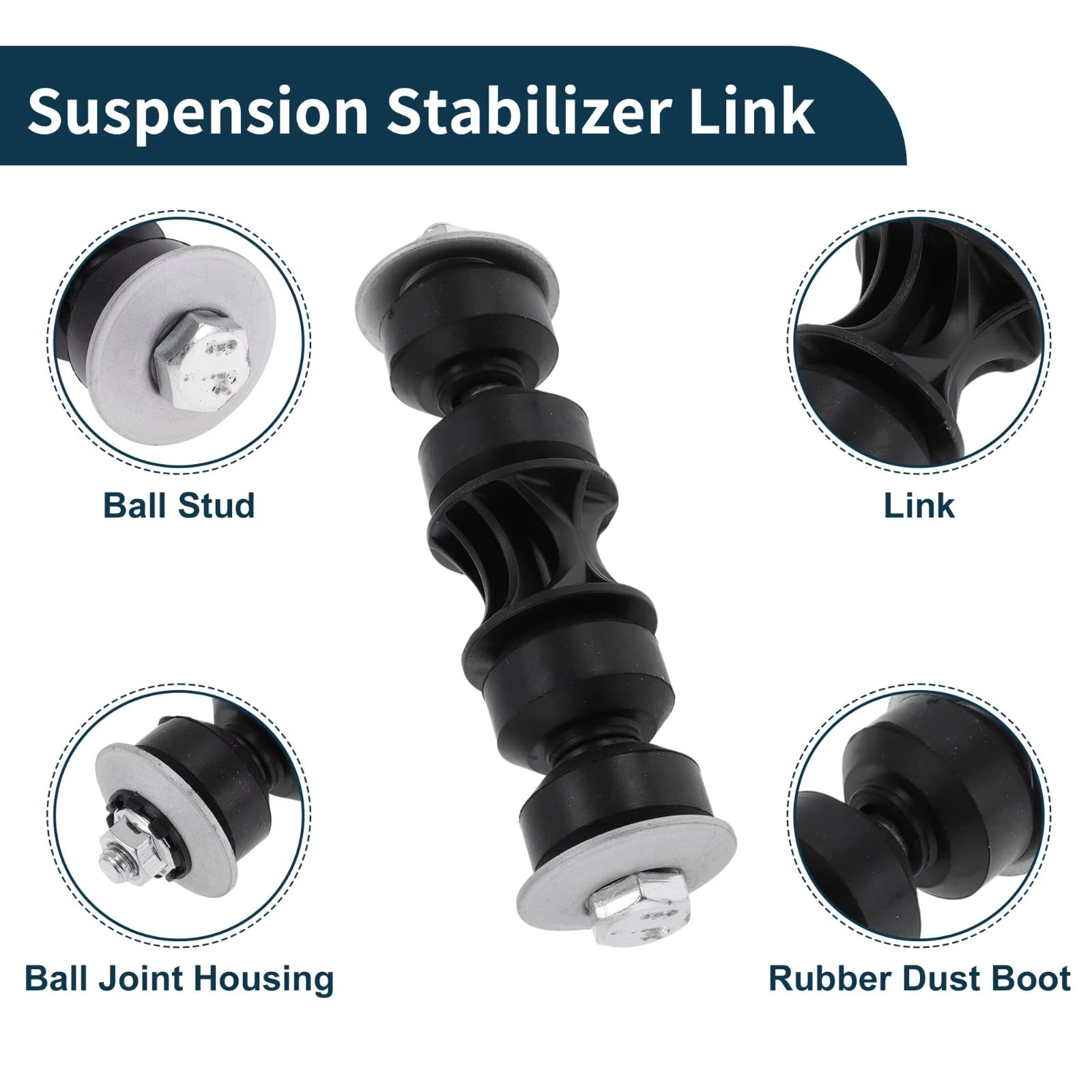 Bieletas de Barra estabilizadora Delantera 1 par Bieletas de Extremo de Barra estabilizadora Delantera para automóvil 5151803AA Compatible con Jeep Compass Patriot 2010-2017