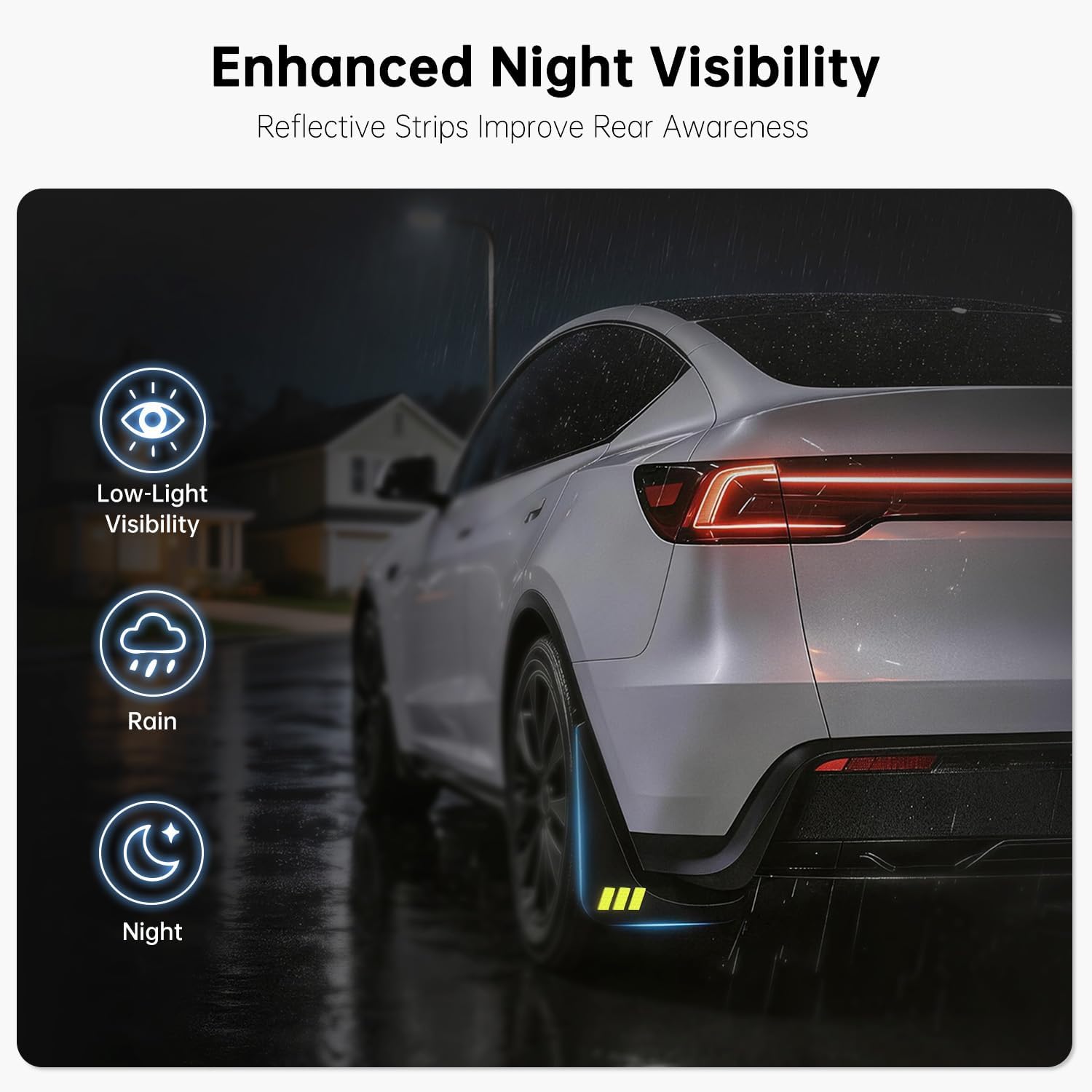 2026 Tesla New Model Y Juniper Accessories, Mud Flaps Splash Guards Thicker Kits, Upgraded Safety Reflective Strips, No Drilling All Weather Protect Paint for Model Y 2025 2026 Juniper (Set of 4)
