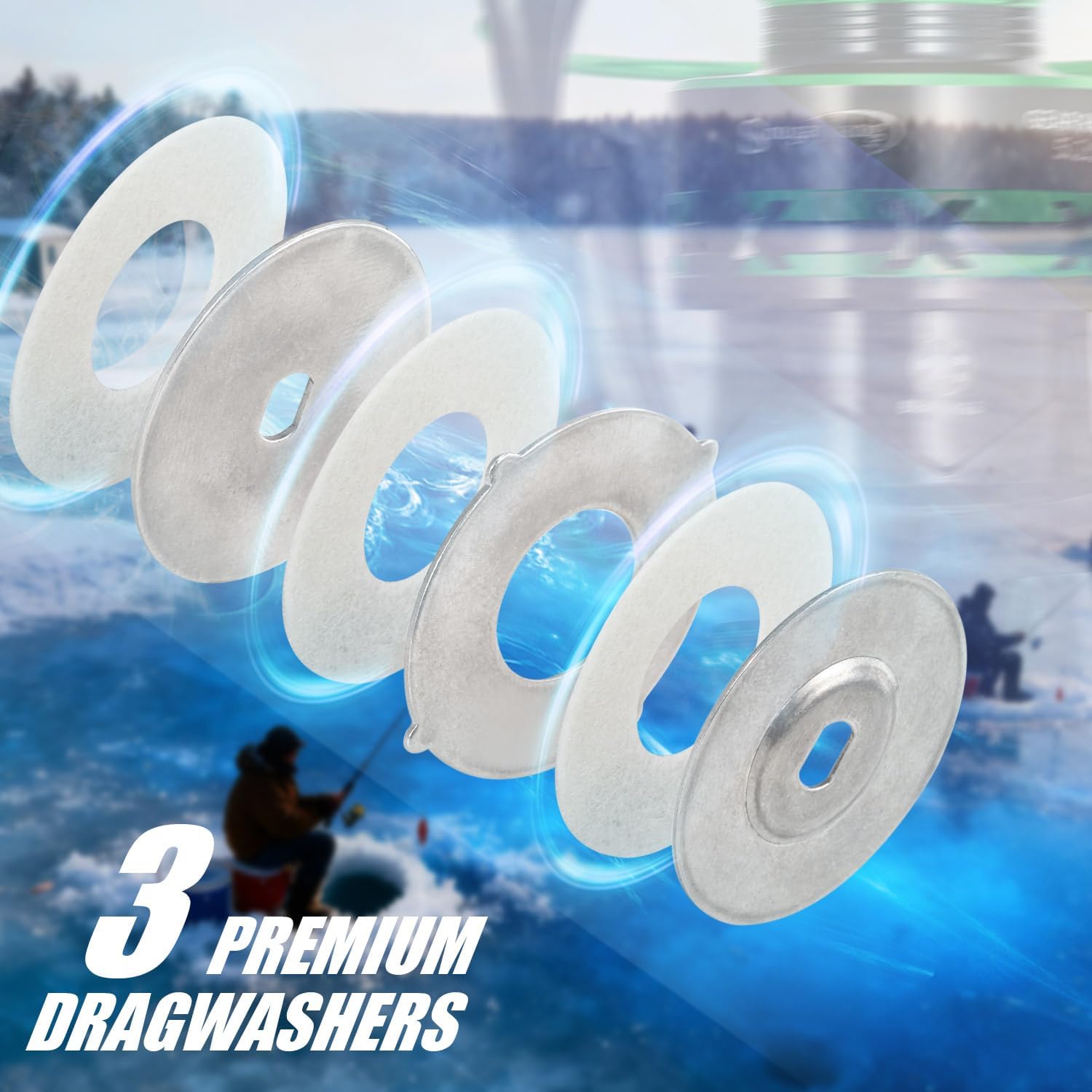 Sougayilang Ice Fishing Rod and Reel Combo, Ice Fishing Gear Complete Kit, Include Ice Jig and Ice Fishing Accessories, Spinning Ice Fishing Combos