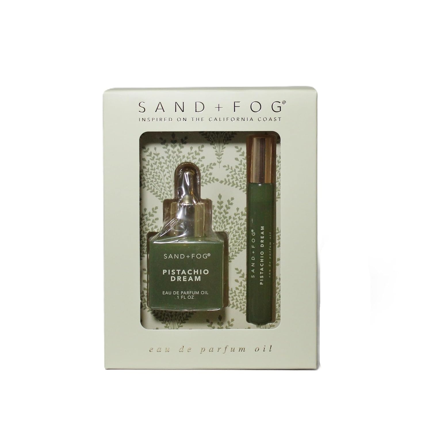 Sand + Fog Pistachio Dream Fragrance Set 1 fl oz Eau De Parfum Oil Dropper and 0.33 fl oz Roller
