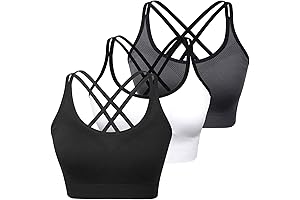 Sensational Strappy Sports Bra 3-Pack: Athletic Comfort at its Finest