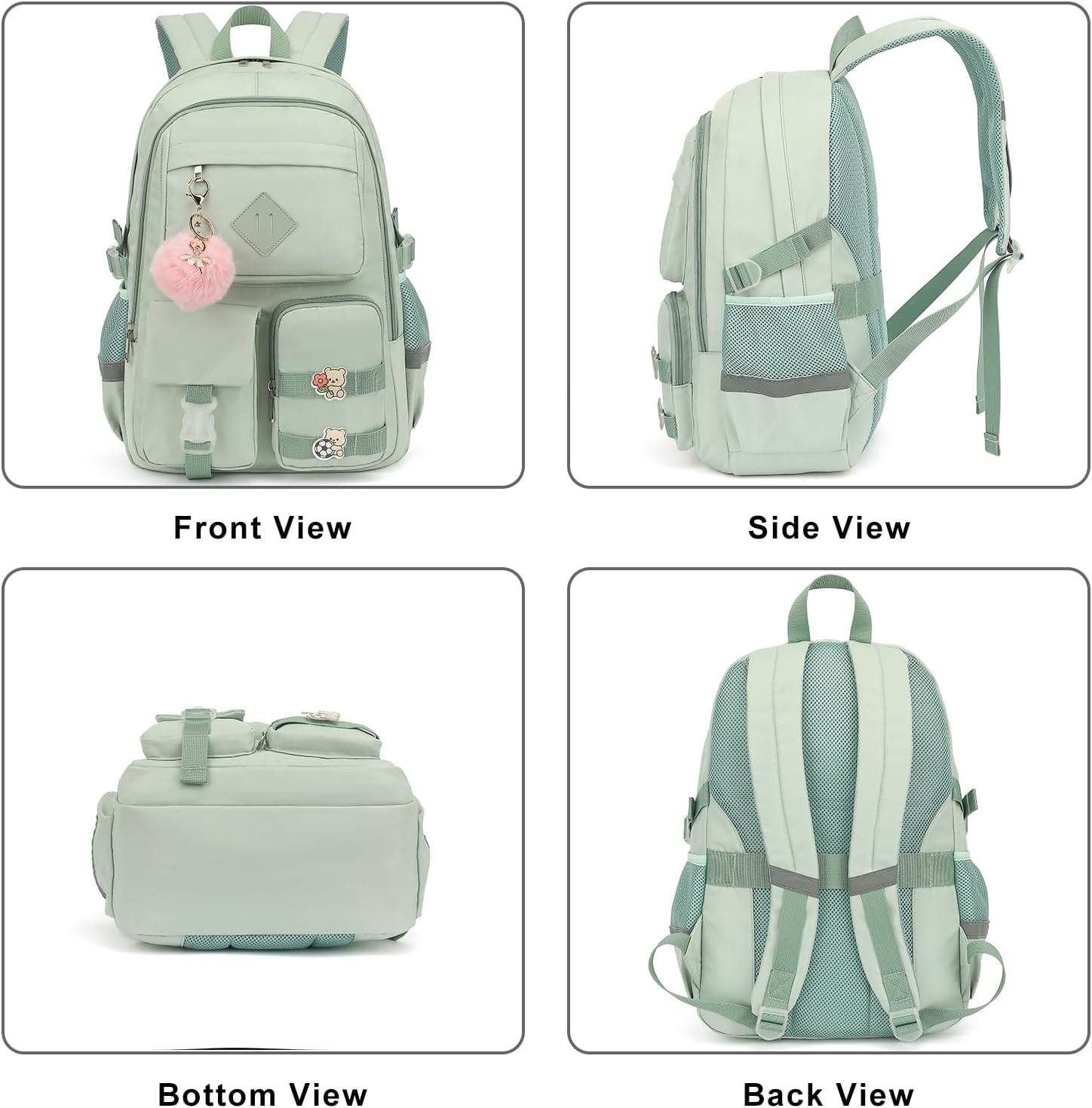 College School Backpack for Girls, Women Travel Laptop Backpacks Teens Middle High School Bookbag (Green)