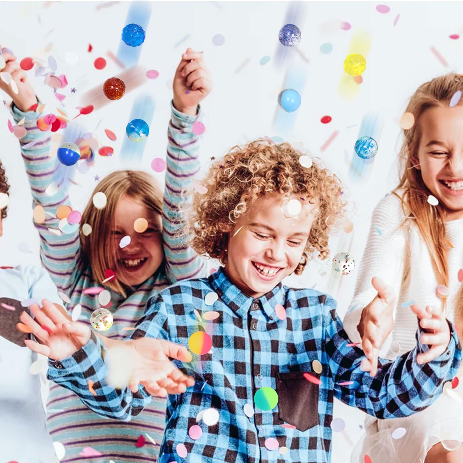 Flummies Flummies 24 sztuki dla dzieci, Flummies 27 mm, prezenty urodzinowe dla dzieci, prezenty urodzinowe dla dzieci, wypełnienie pinata, prezent urodzinowy