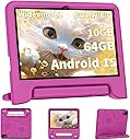 2026 Upgraded Android 15 Tablet, 10inch Kids Tablet, Octa-core CPU, 10GB+64GB+1TB Expand Tablets for Kids with Kids Space, Parental Control, 6000mAh Big Battery,Touchscreen Tableta,Pink