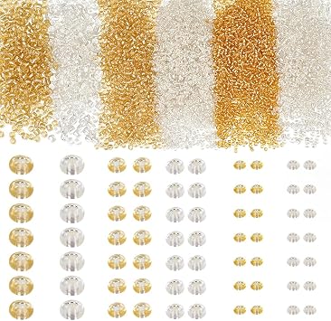 4140pcs Glass Seed Beads - 2-4mm Gold & Silver, Small Round, Spacer, Czech, for DIY Bracelets & Necklaces - Hole 1-1.5mm