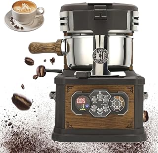 RSQQL Tostadora de café Inteligente, tostadora doméstica de 150 g, 3 Modos y 8 velocidades de horneado, for cafeterías y Uso doméstico, cafetera Retro.