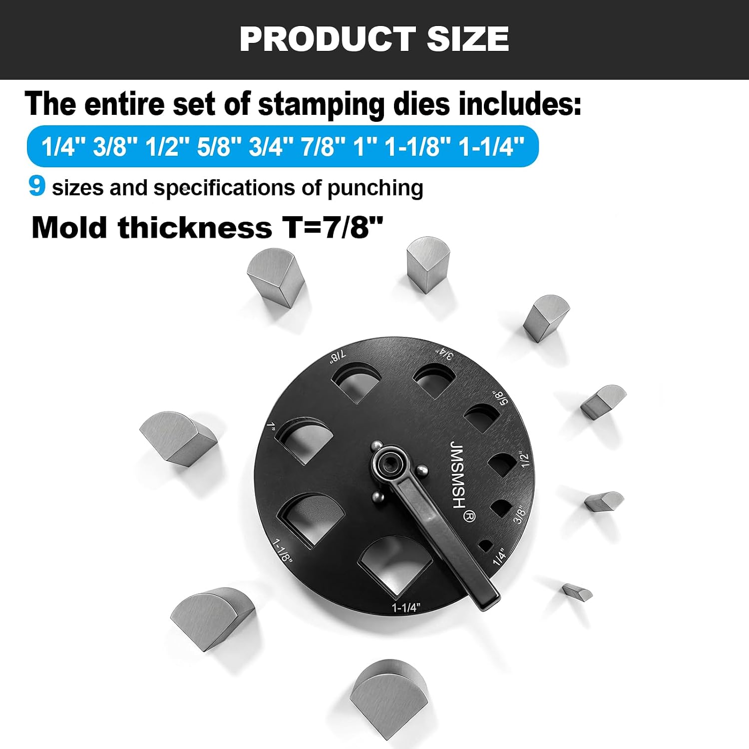 Disc Cutter Pie Shape,Set of 9 Pie Shape Punches,Jewelry Making Forming Pendant Punch Mold