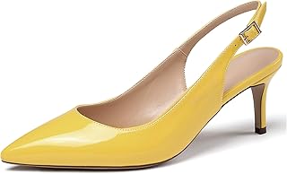 Sandalias para mujer con tacón y punta puntiaguda, color Amarillo, talla 40 EU