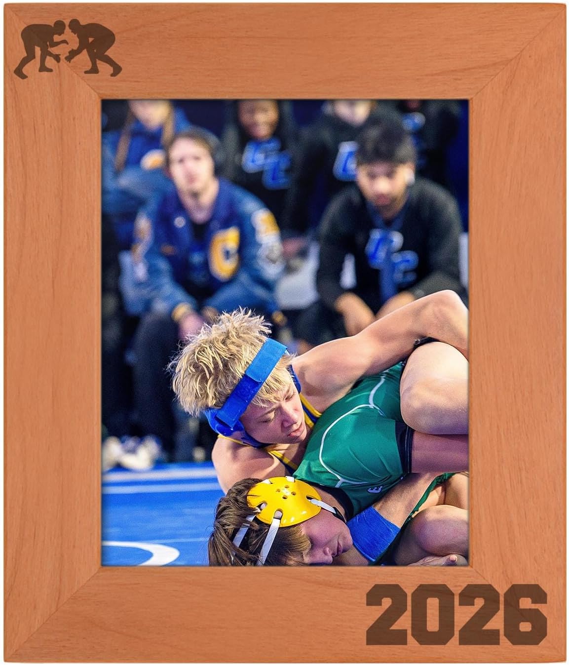 ThisWear Sentimental Frame 8x10 2026 Wrestling Team Wood Engraved Portrait 8x10 Photo Frame