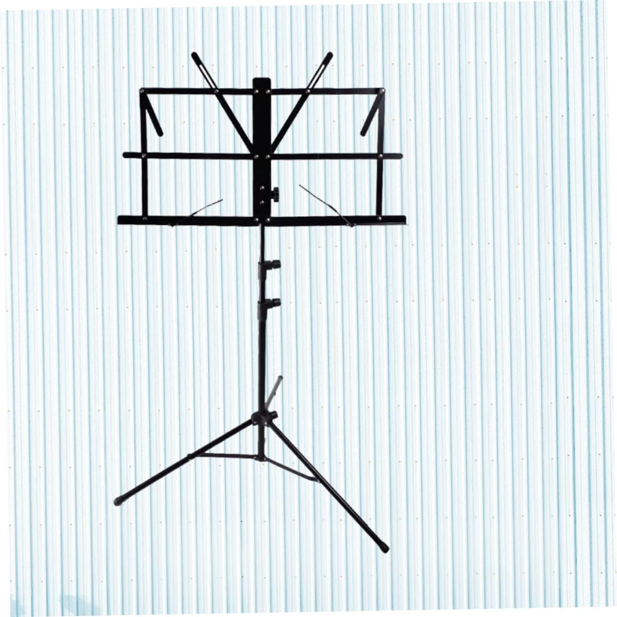 Foldable Metal Music Stand Tripod Holder for Guitar Violin and Adjustable Height Lightweight Design Ideal for Musicians Black Finish