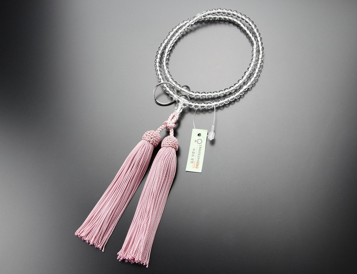 Amazon｜念珠ドットコム 曹洞宗 数珠 女性用 8寸 本水晶 本銀輪 正絹房