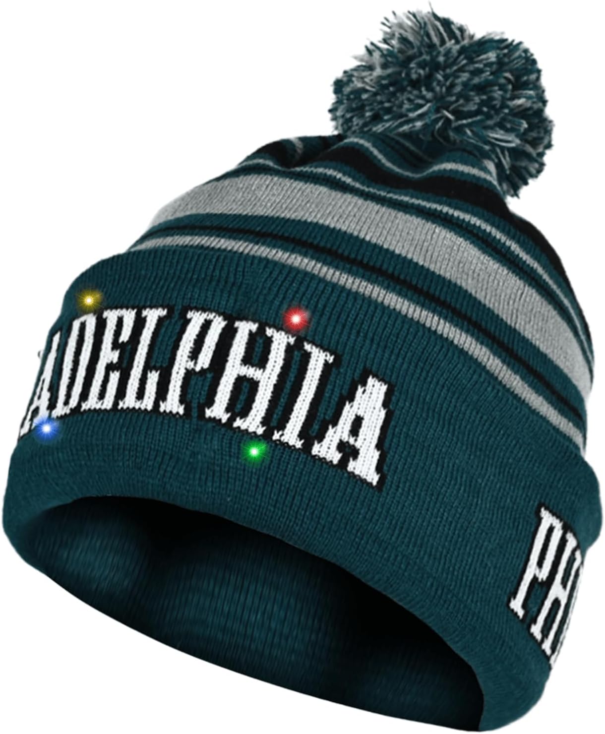 Vintage Classic Skull Cap Beanie with LED Hat Cuffed Winter Hat Knit Comes Gifts for Men Women Fans - Image 2