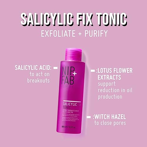 Miniatura 5 de Nip + Fab - Tónico de fijación de ácido salicílico para cara con hamamelis BHA para brotes, minimiza el control de aceite de los poros, 3.3 onzas