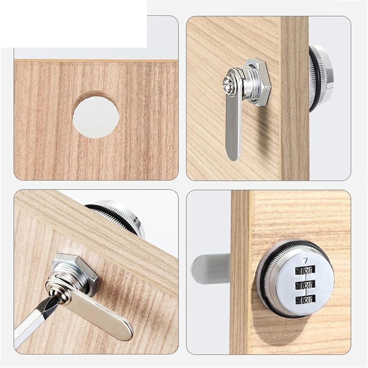 Combination Cam Cabinet Lock Black 3 Digital Password for Gym Case Jewelry Box JA17 G 1Pcs(Gun Black 25mm)