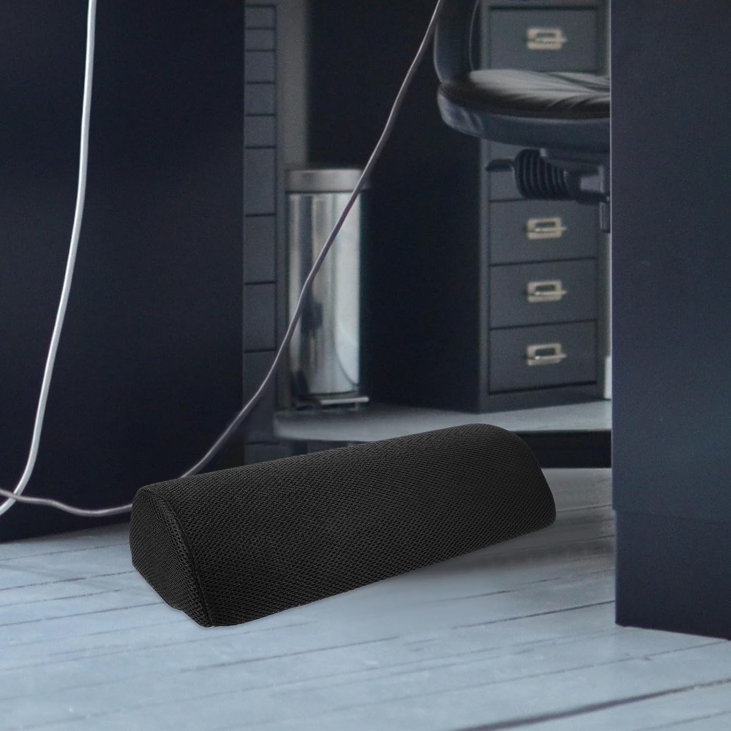 Black Half Cylinder Leg Pillow for Bed Sleeping Office Use