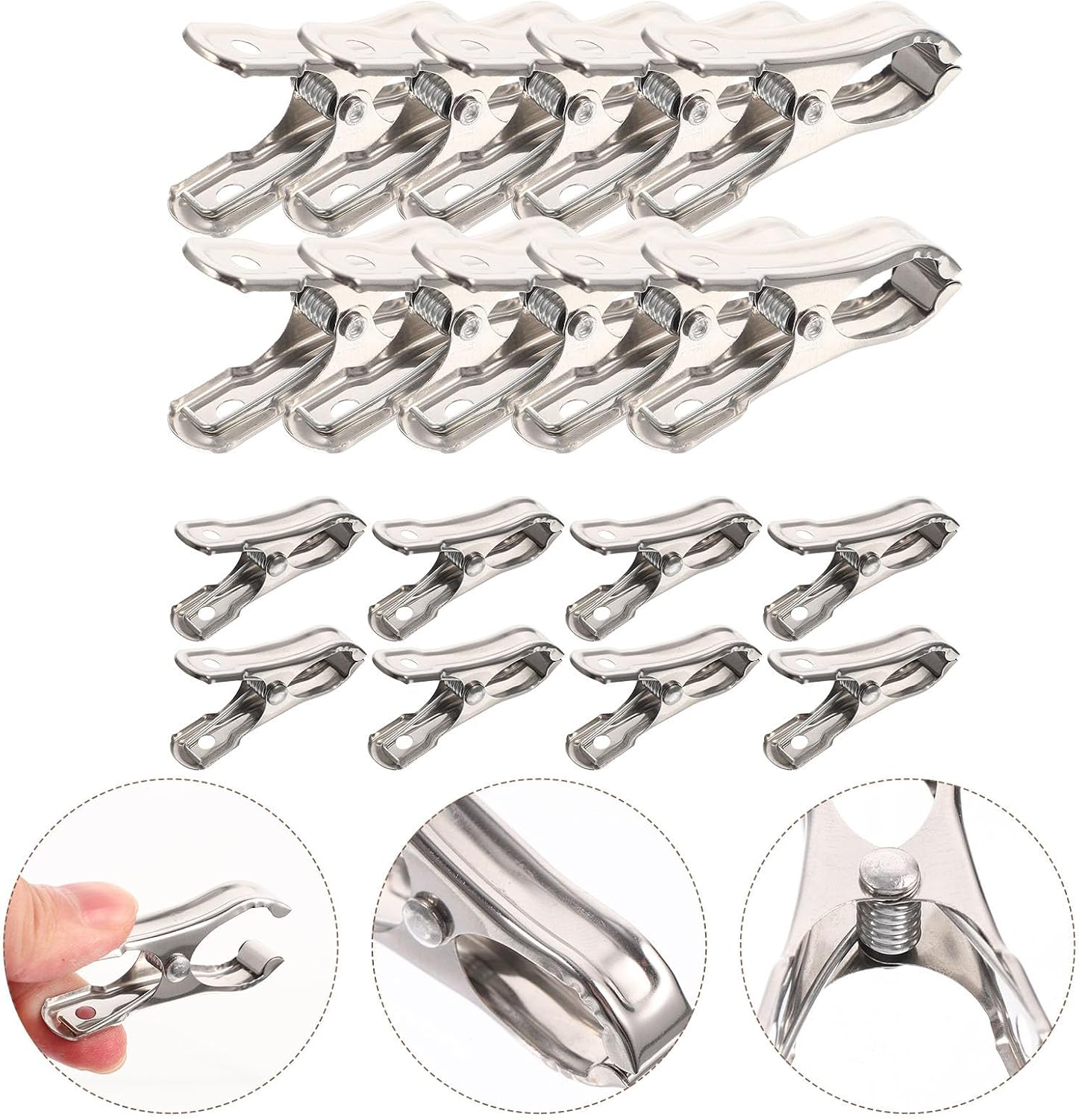 40pcs Greenhouse Clips with Spring, Fixing Clamps Stainless Steel
