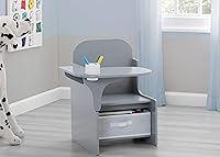 Vista 8 de Delta Children MySize - Escritorio con silla con compartimento de almacenamiento + caja de juguetes MySize Deluxe, color gris (paquete)