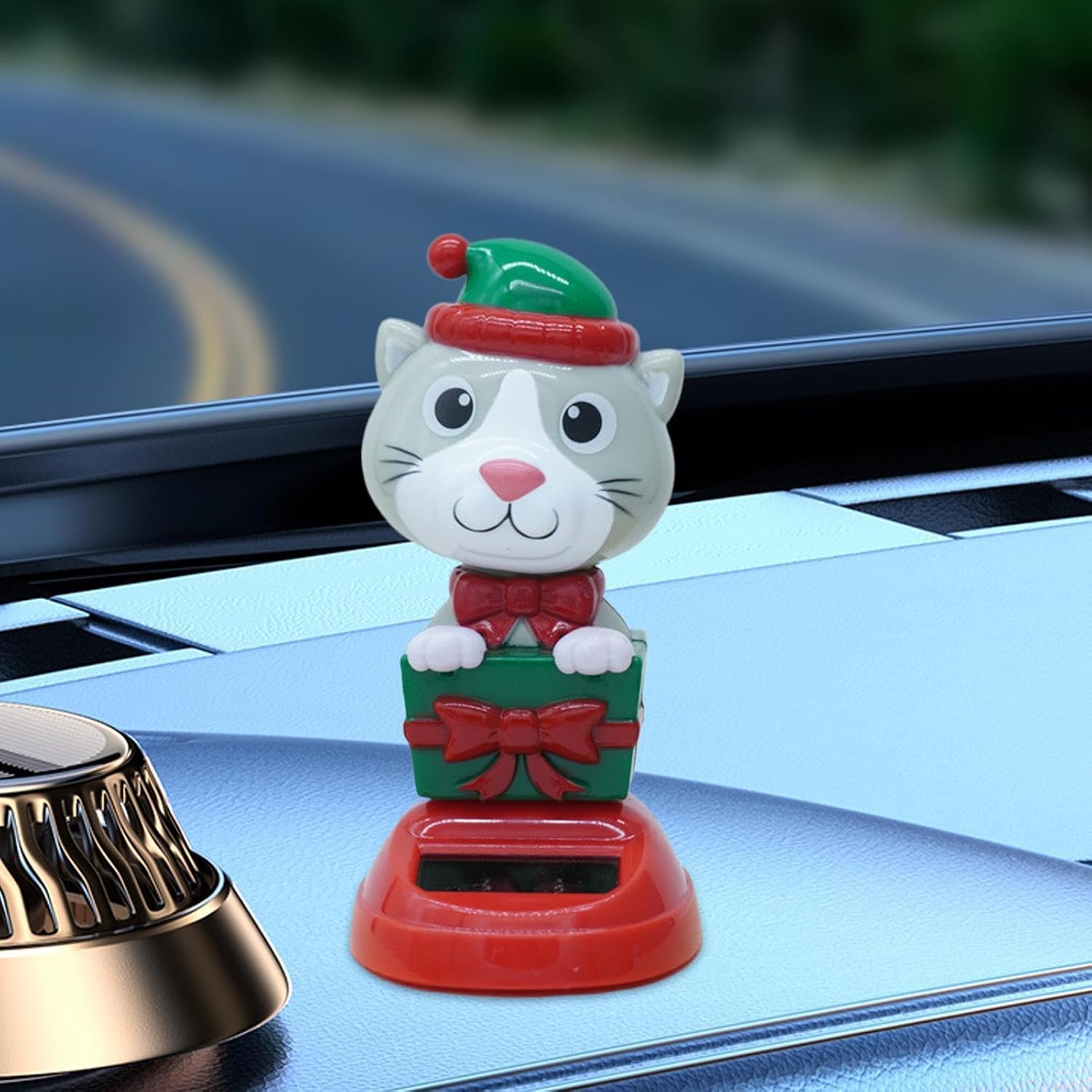 Christmas Solar Doll | Cartoon Car Shaking Head Dancer Doll | Engaging Car Dashboard Interior Decor, Shaking Head Dancer | for Accessories image 3