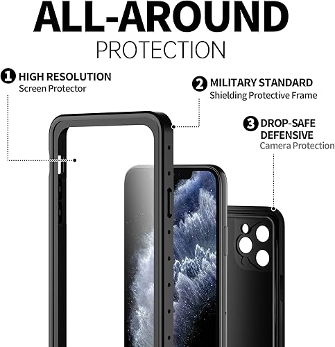 Miniatura 5 de BEASTEK NRE Series - Funda impermeable para Apple iPhone 11 Pro, a prueba de golpes, con protector de pantalla integrado, funda protectora