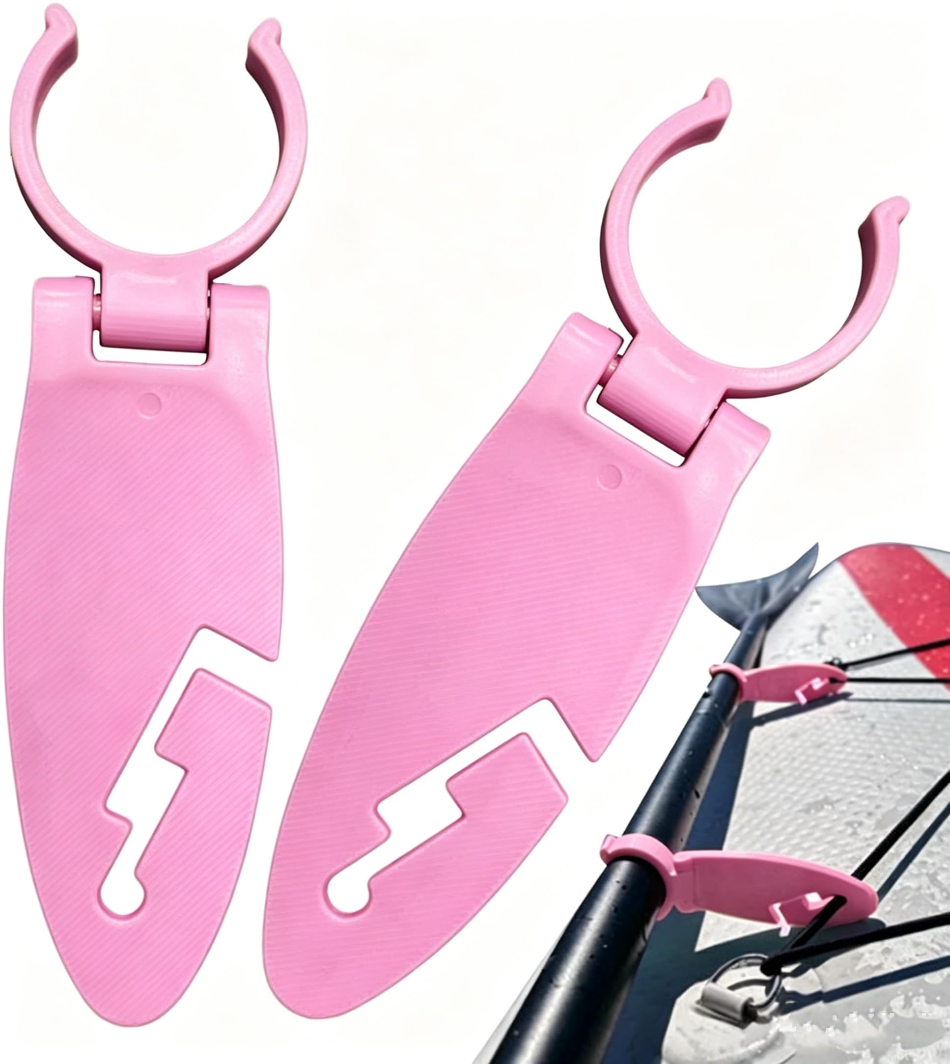 Paddle Board Fasten Clip, Expandable Paddle Board Accessories Fin Clamps, Water Sports Supplies, Fasten Clips for Boys Teens Men Golfers Dad Mom Youth Women Athletes Cyclists Beginner (Pink)