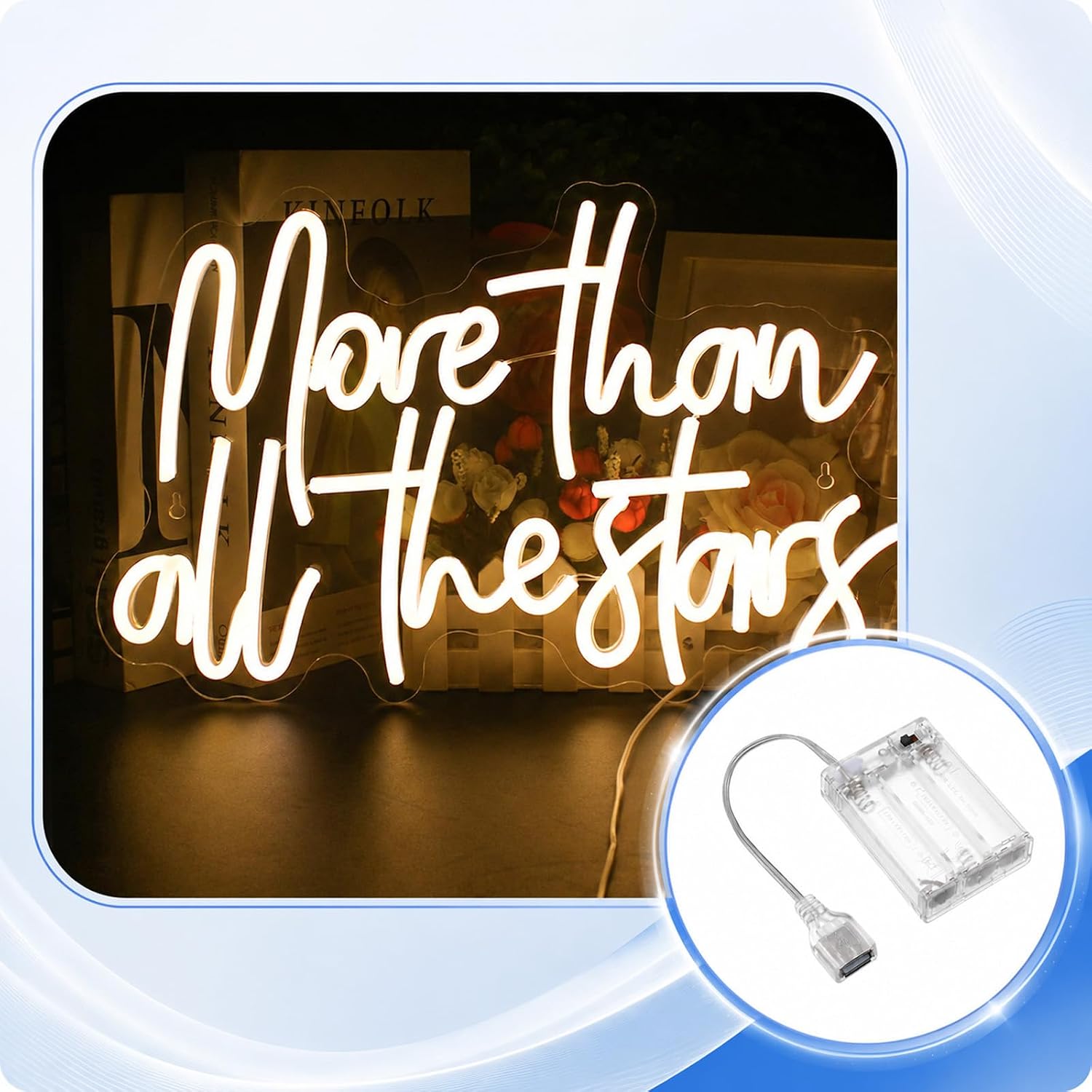 4 PCS USB Battery Pack for 5v LED Neon Signs 5v Holder Box Transparent