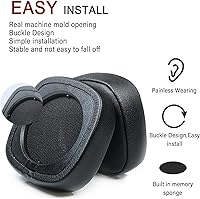 Vista 2 de Major IV - Almohadillas de repuesto compatibles con auriculares Marshall Major 4 Major IV, almohadillas de espuma viscoelástica