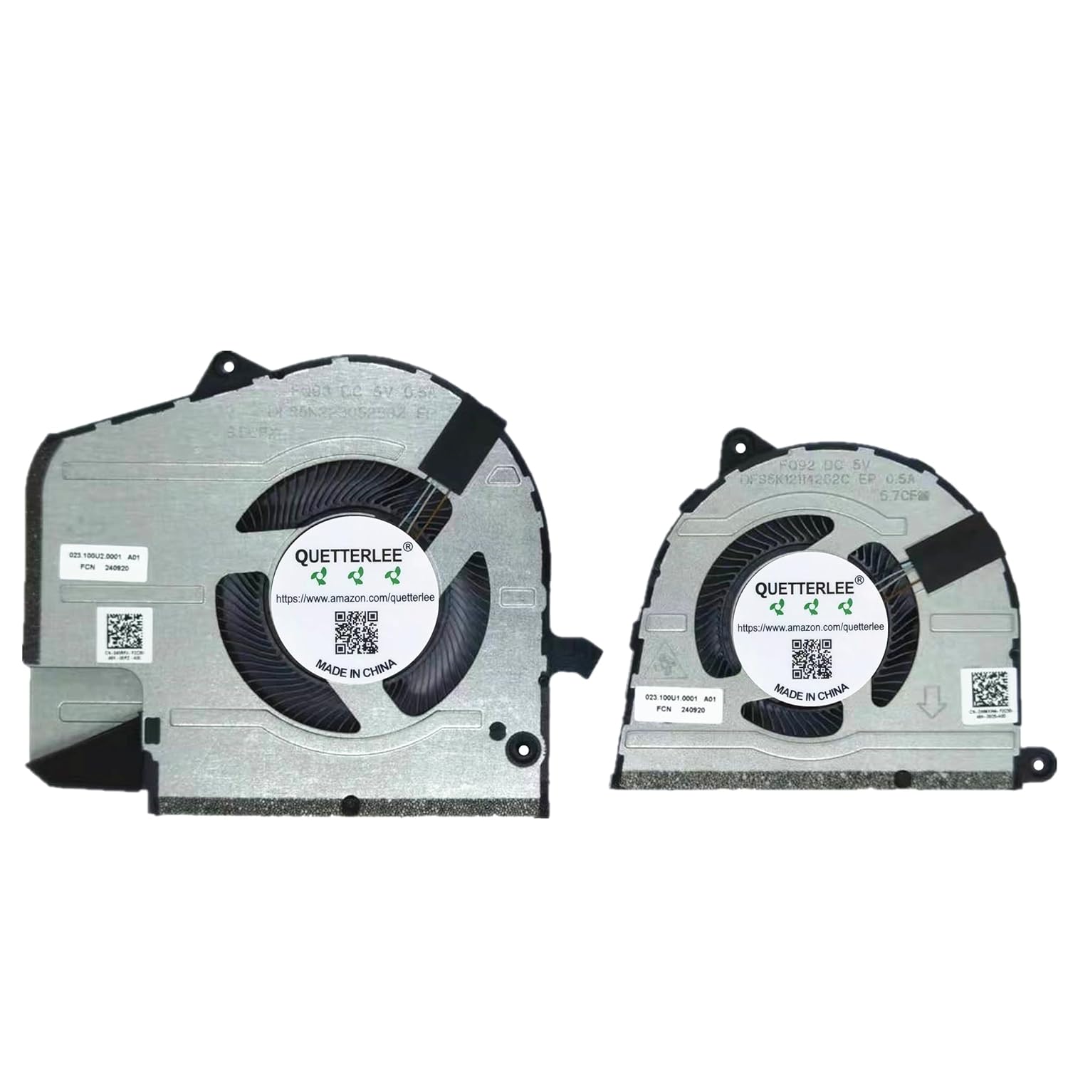 New Laptop CPU + GPU Cooling Fan for DELL Inspiron 16 Plus 7630 7635 Series 0WMXW4 040RPX DFS5K12114262C FQ92 DFS5K22305283Z FQ93 DC 5V 0.5A Fan