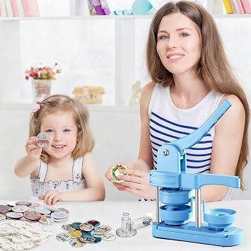 Button Maker Machine Kit 58mm(2.25in) DIY Pin Badge Press with 100 Buttons, Custom Pin Maker for Crafts, Parties & Gifts