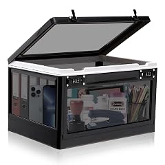 Large Medicine Lock Box Clear Lockbox for Medication 24L Lockable Storage Box with Dual 3-Digit Combination Locks for