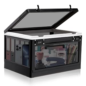 Large Medicine Lock Box Clear Lockbox for Medication 24L Lockable Storage Box with Dual 3-Digit Combination Locks for