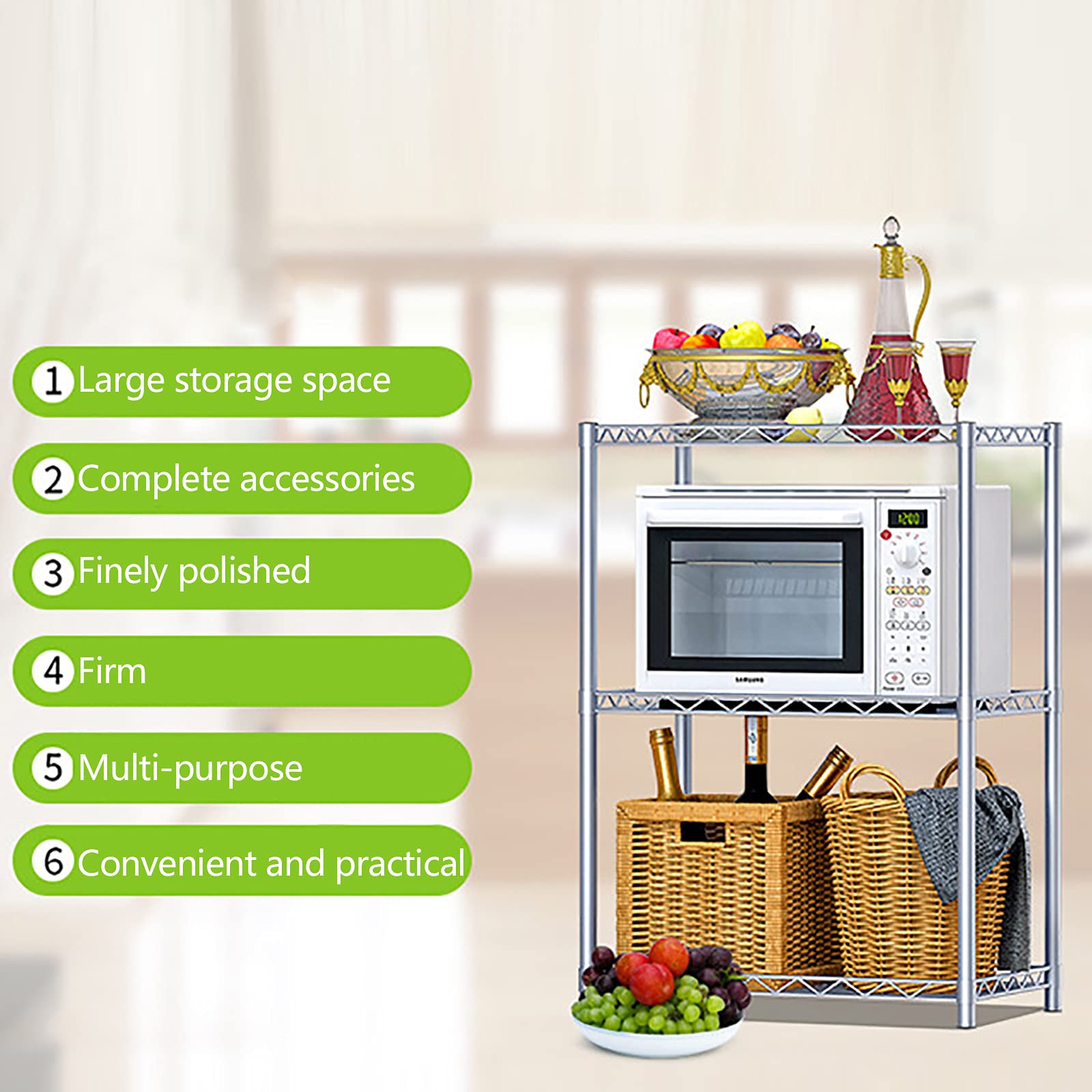 Tavolo da cucina in acciaio inox, 56 x 35 x 80 cm, tavolo da cucina in acciaio inox, per carichi pesanti, 3 ripiani, per dispense, ristoranti, cucine, grandi cucine