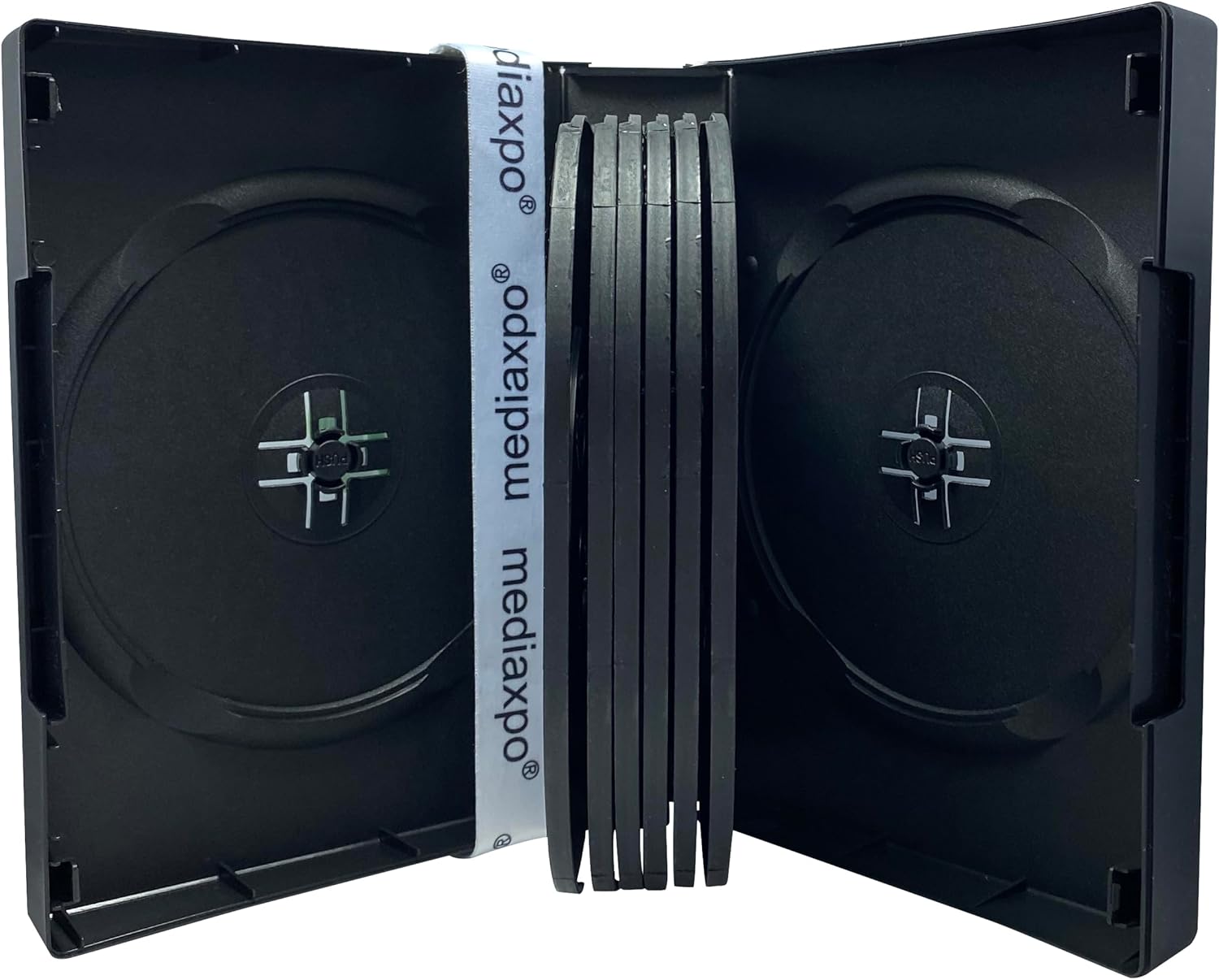 Mediaxpo Space-Saving Multi DVD Case - Holds up to 14 Discs - Clear Plastic Cover - Keep Your Media Safe and Organized (Pack of 25)