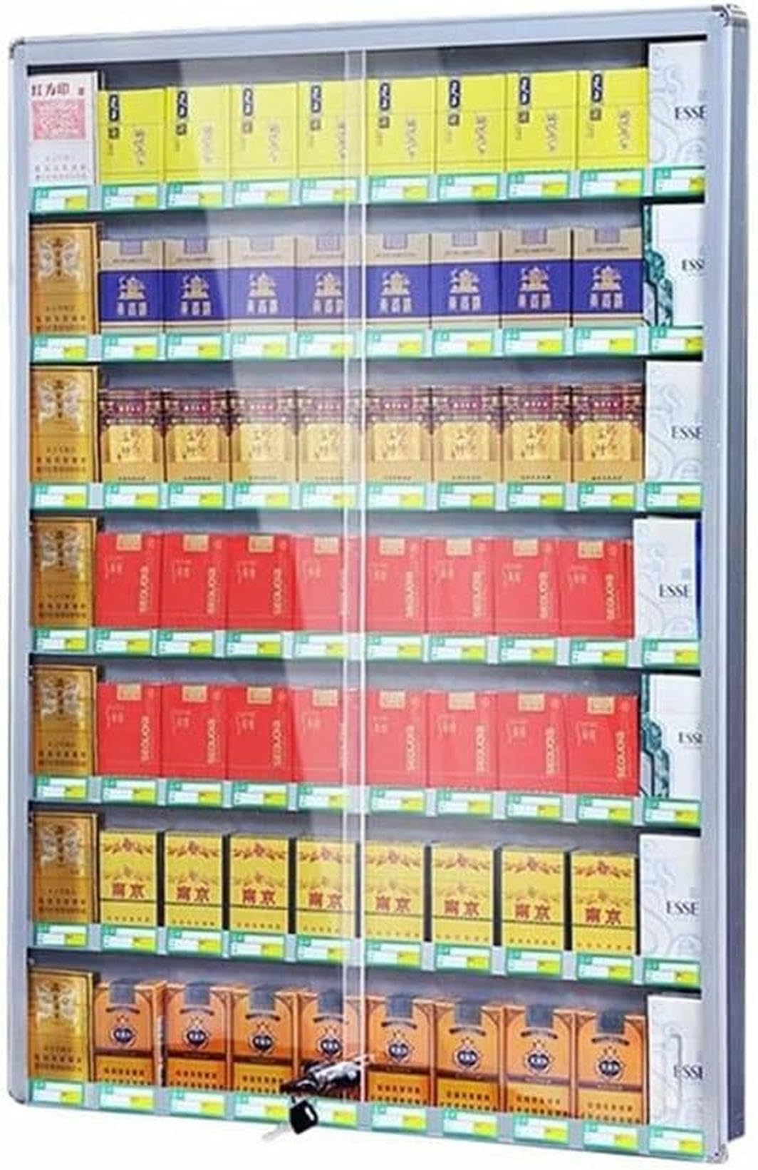 Vitrine de vente au détail pour dépanneur avec poussoir automatique mural