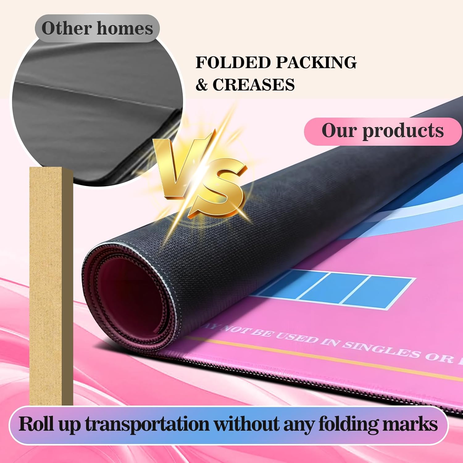 Mahjong Mat, Mahjong mat for Table Premium Nitrile Rubber with Reinforced Edges, Multi-Use for Mahjong/Poker/Dominoes/Board Games, Includes 3 Dice & Luxury Velvet Storage Bag,