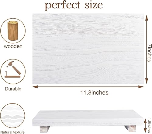 Vista 86 de zoocatia Bandeja de madera pequeña, soporte de pedestal para decoración de baño, decoración de baño, elevador de madera decorativo para cocina