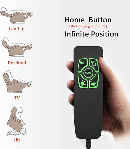 Miniatura 4 de MCombo Silla reclinable de doble motor con masaje y calor para personas mayores, posición infinita, puertos USB, portavasos, reposapiés extendido,