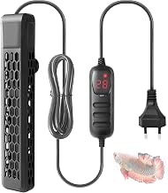 200W 400W PTC Aquarium Heater with Controller, Digital Heater for Aquarium from 100 to 400L, Aquarium Submerged Heater with Protective Cover (200W for 100-200L)