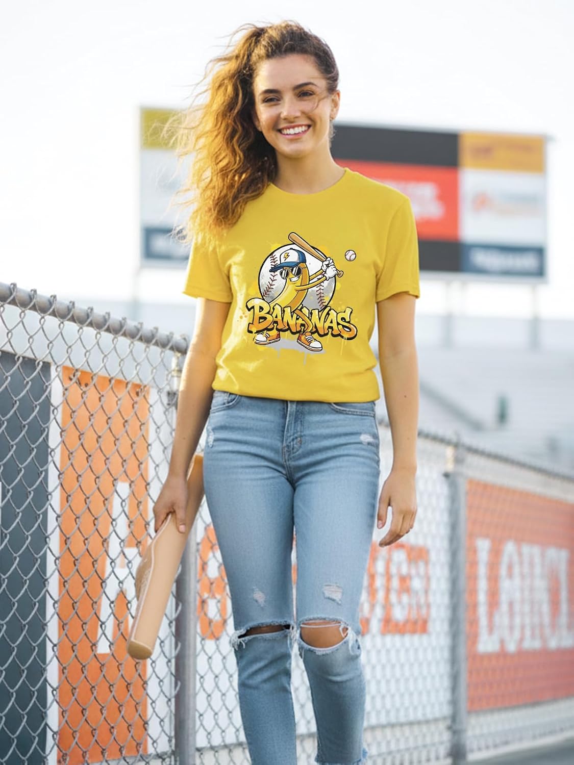 Banana Shirts Baseball Shirt for Women Game Day Fan T-Shirt Baseball Mom Tee Funny Graphic Short Sleeve Tops - Image 4