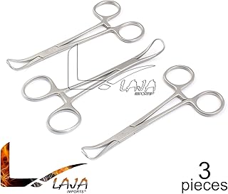 LAJA IMPORTS SET OF 3 BACKHAUS TOWEL CLAMPS 4.5â€ STAINLESS STEEL