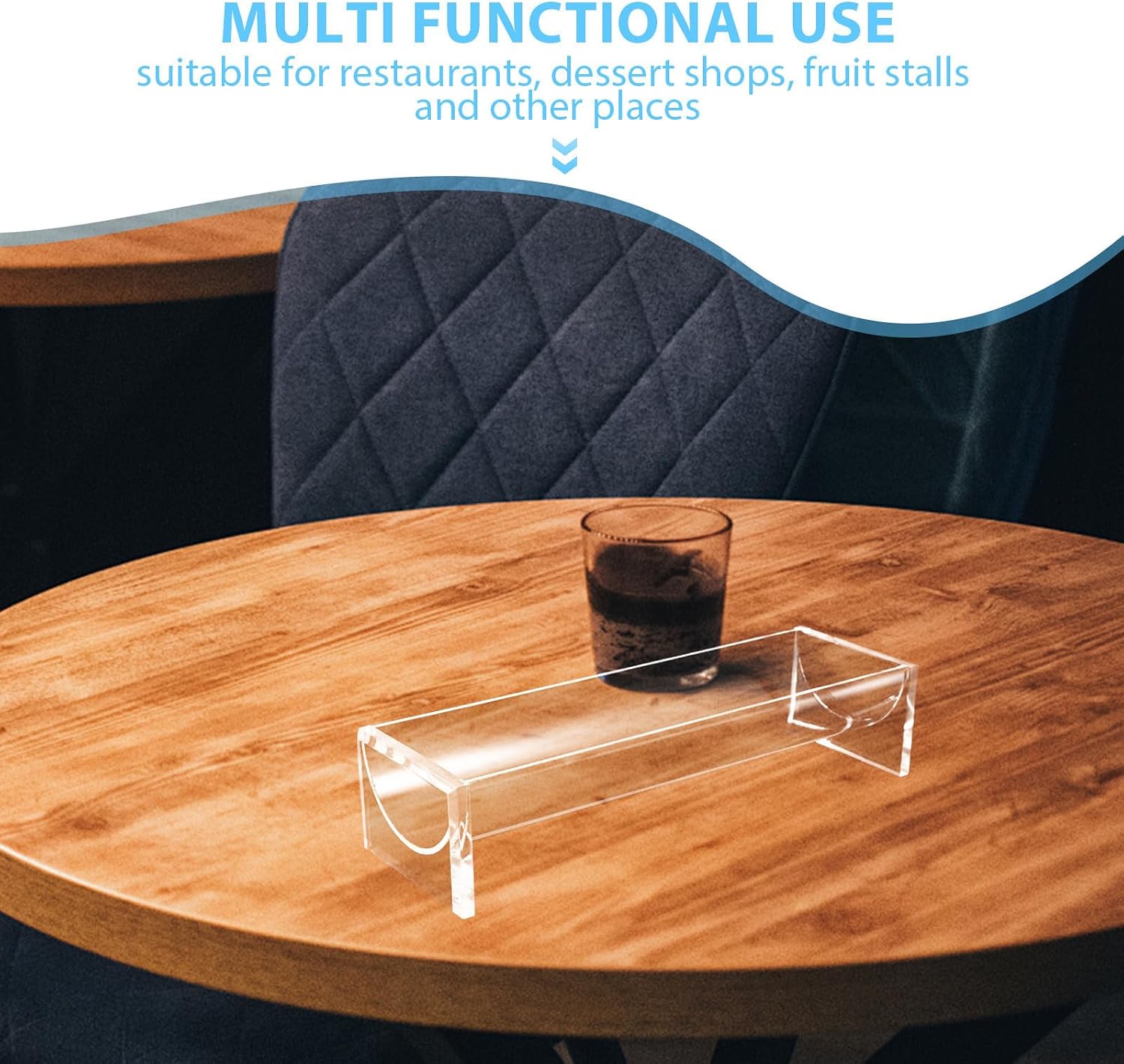 Elegant European Style U-Shaped Acrylic Dessert Display Tray Sturdy Construction and High Transparency, for Serving Cakes, Biscuits, and Food on Dining Tables