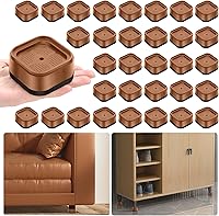 Vista 29 de shouwuhho Paquete de 16 Elevadores de Muebles Ajustables Elevadores de Cama de Servicio Pesado Elevan Altura 1", Elevadores de Cama Cuadrados Negro